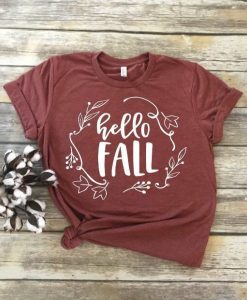 Hello Fall Design T-shirt qn