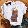 Owl And Books T shirt qn