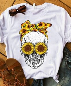 Lover Sunflower Lover Sukull T -Shirt qn