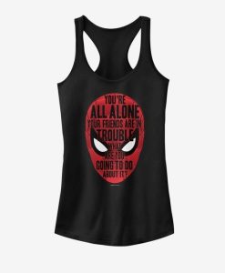 Marvel SpiderMan Face words Tank Top qn