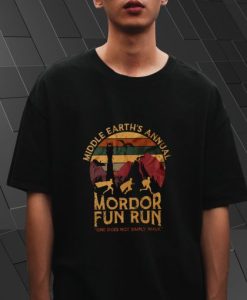 Vintage Middle Earth’S Annual Mordor Fun Run One Does Not Simply Walk shirt qn