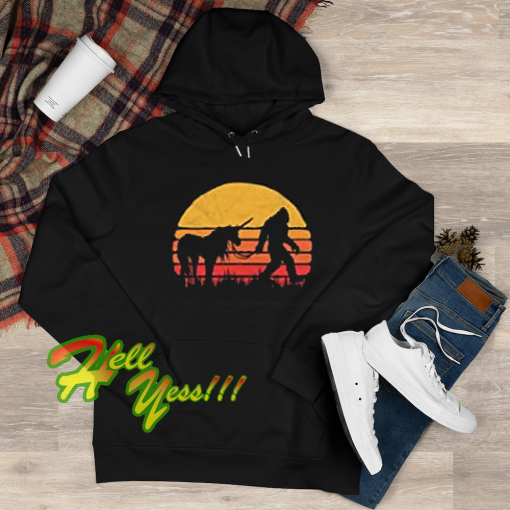 Funny Bigfoot Sasquatch & Unicorn hoodie