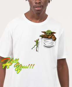 Pocket Baby Yoda Hunting Frog Star Wars T-Shirt