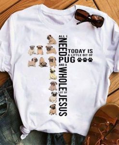 All I Need Today Is A Little Bit Of Pug And A Whole Of Jesus Gift Dog Lovers T Shirt