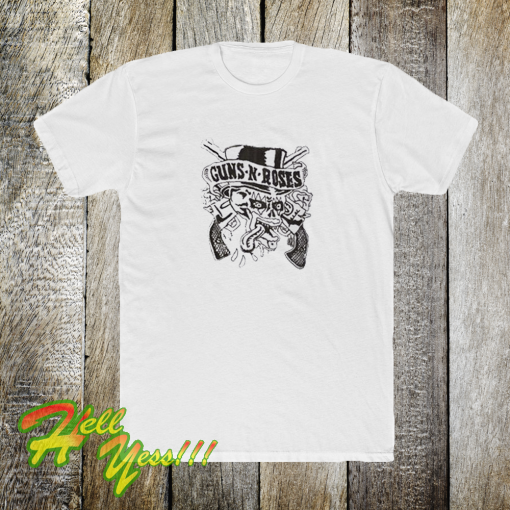 Guns n'roses skull in top hat concert tshirt