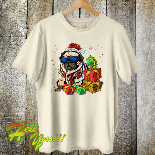 Hipster Dog Christmas T Shirt