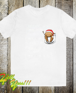 Sloth in pocket christmas t shirt