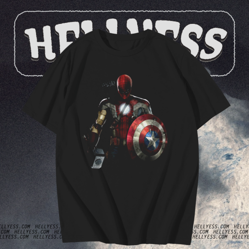 Captain America Ironman Thor Spiderman and Hawkeye T shirt TPKJ1