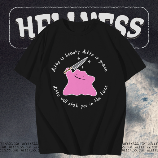 Ditto Holding Knife Pokemon T-Shirt TPKJ1