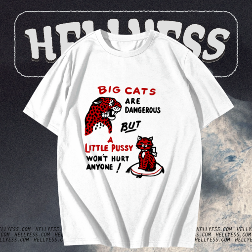 Big cats are dangerous but little pussy won_t hurt anyone T-shirt TPKJ1