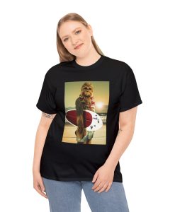 star wars chewbacca surfing t-shirt