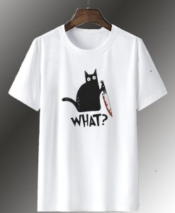 Cat What Murderous Black Cat With Knife T Shirt