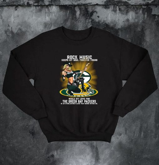 Green Bay Packers rock music keep my soul forever young Sweatshirt