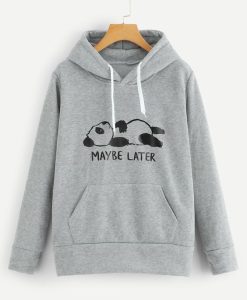 Maybe Letter And Panda Hoodie SH