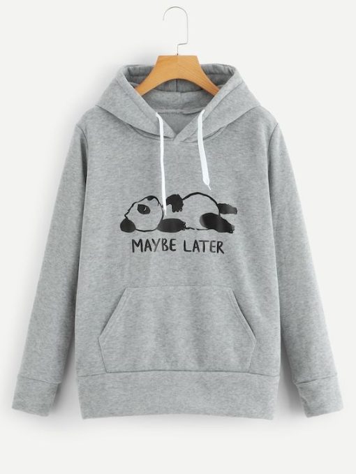 Maybe Letter And Panda Hoodie SH