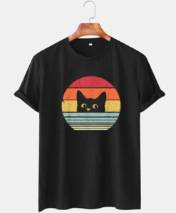 Retro Black Cat Lover T shirt