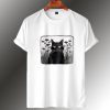 Vintage Floral Folklore Black Cat Tshirt