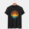 Retro Sunset Rays Wavy T Shirt