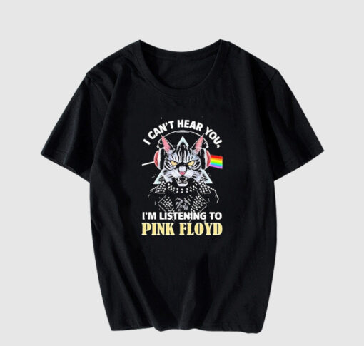 Cat Im Listening To Pink Floyd Pride Month T Shirt